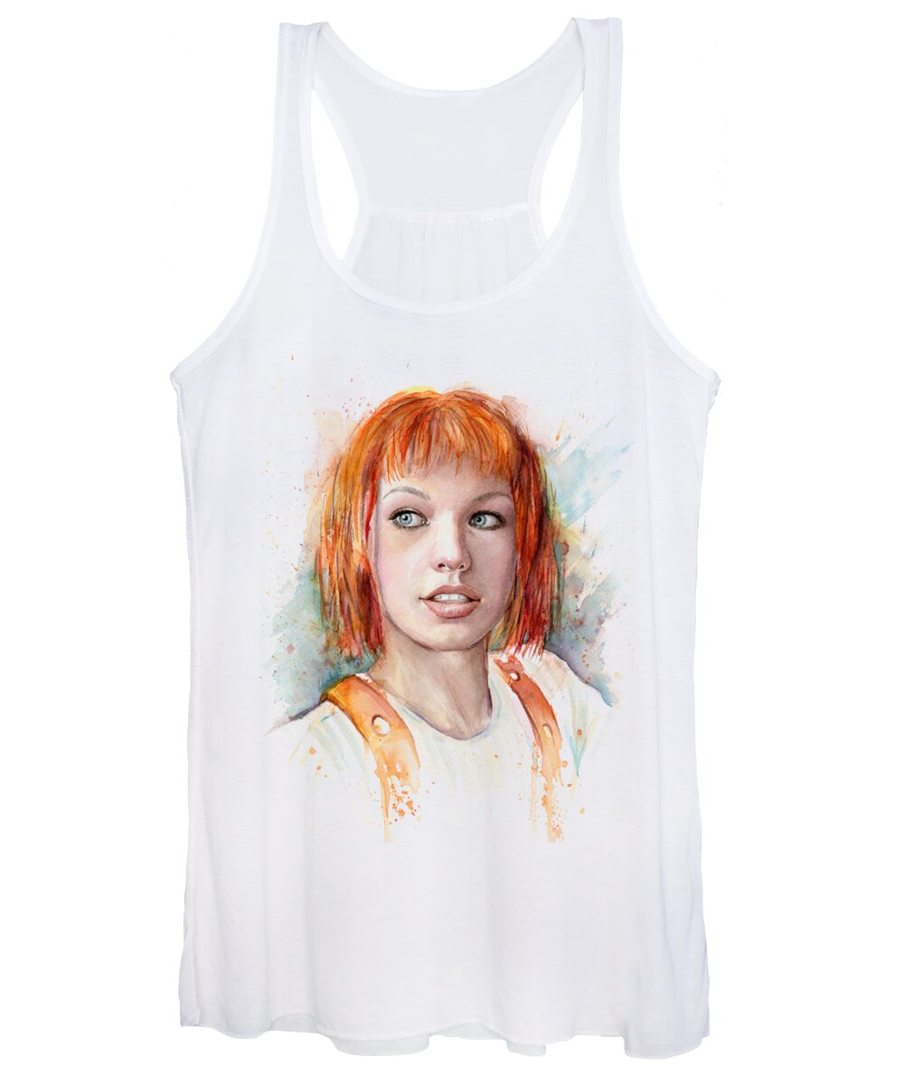 The Fifth Element Women's Tank Top featuring the painting Leeloo by Olga Shvartsur