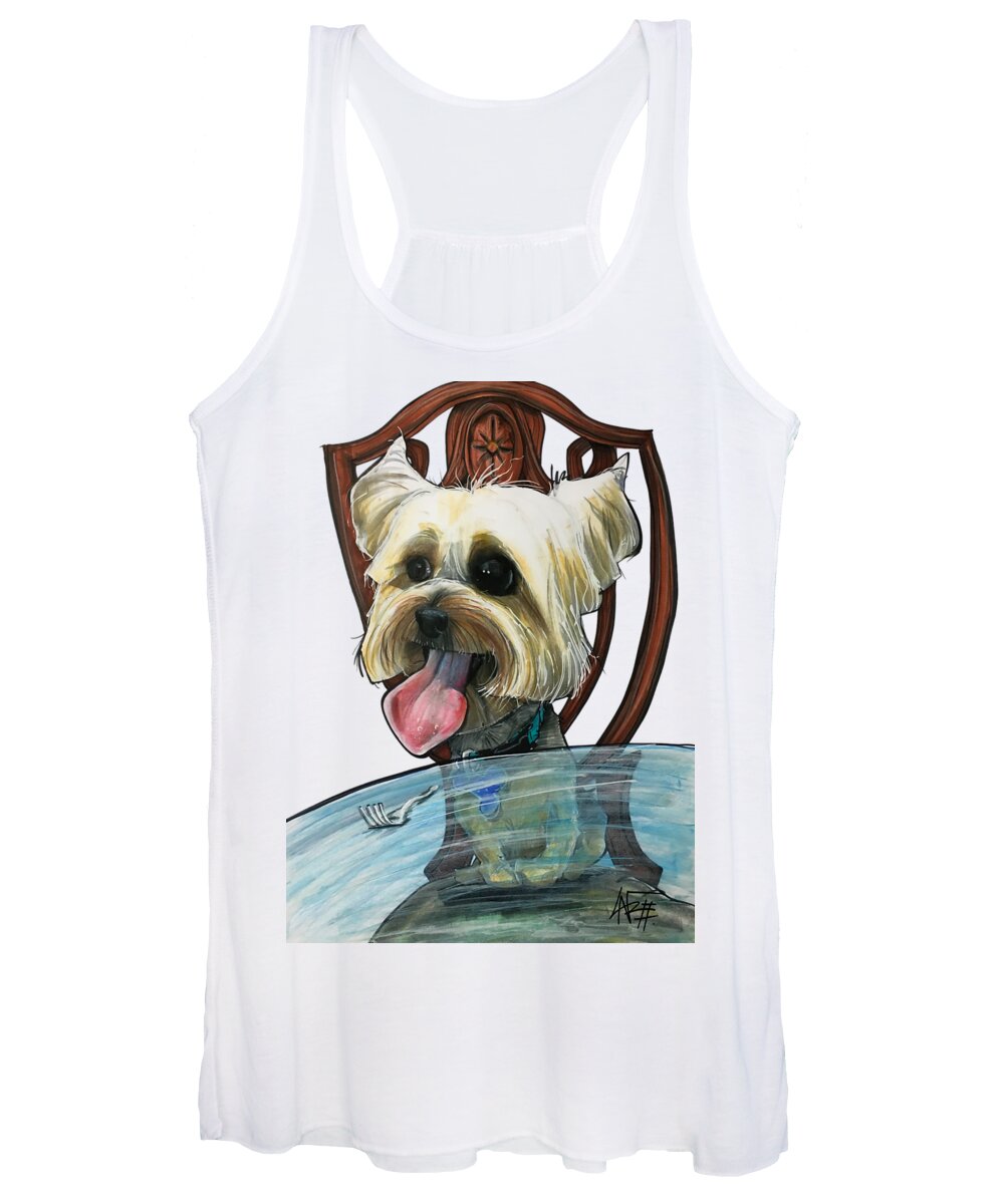 Pet Portrait Women's Tank Top featuring the drawing Leone 7-1488.1 by Canine Caricatures By John LaFree