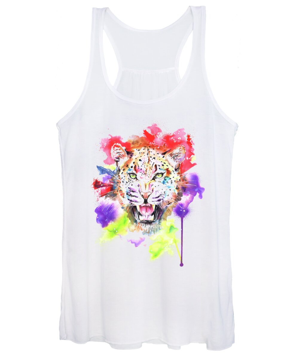 Leopard Women's Tank Top featuring the painting Leopard by Isabel Salvador