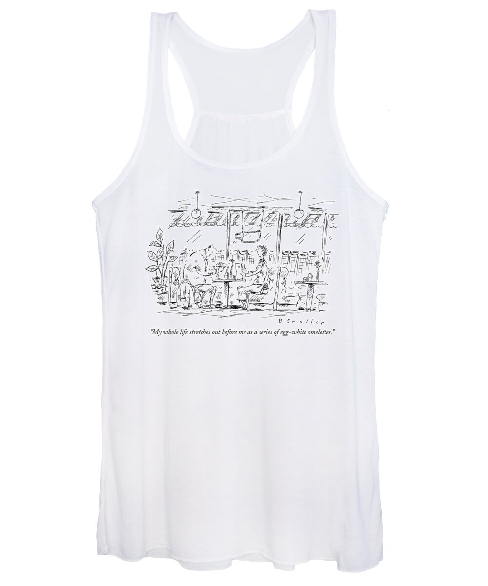 Couple Women's Tank Top featuring the drawing Life As A Series of Egg White Omelettes by Barbara Smaller