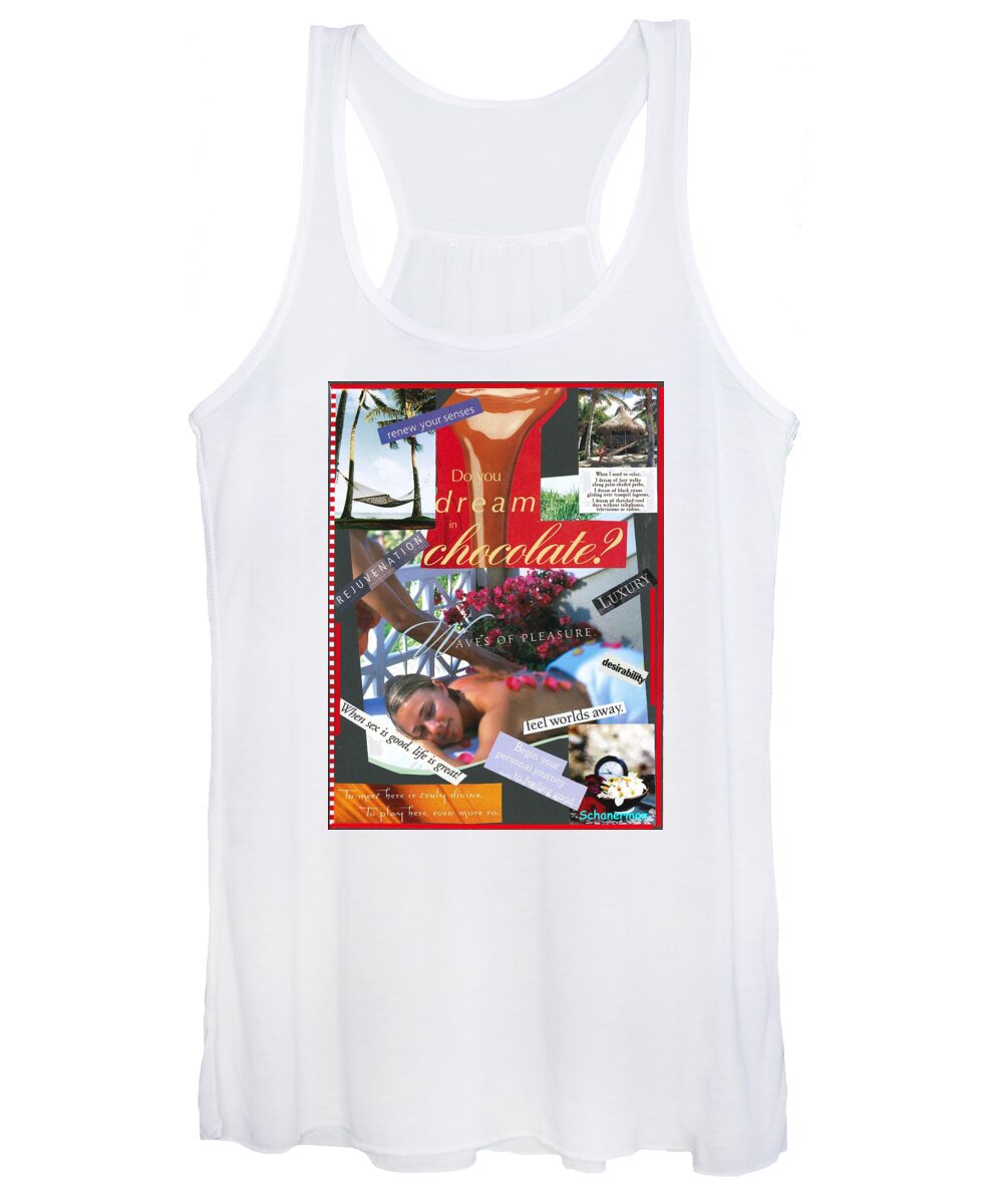 Collage Art Women's Tank Top featuring the mixed media Life of Luxury by Susan Schanerman