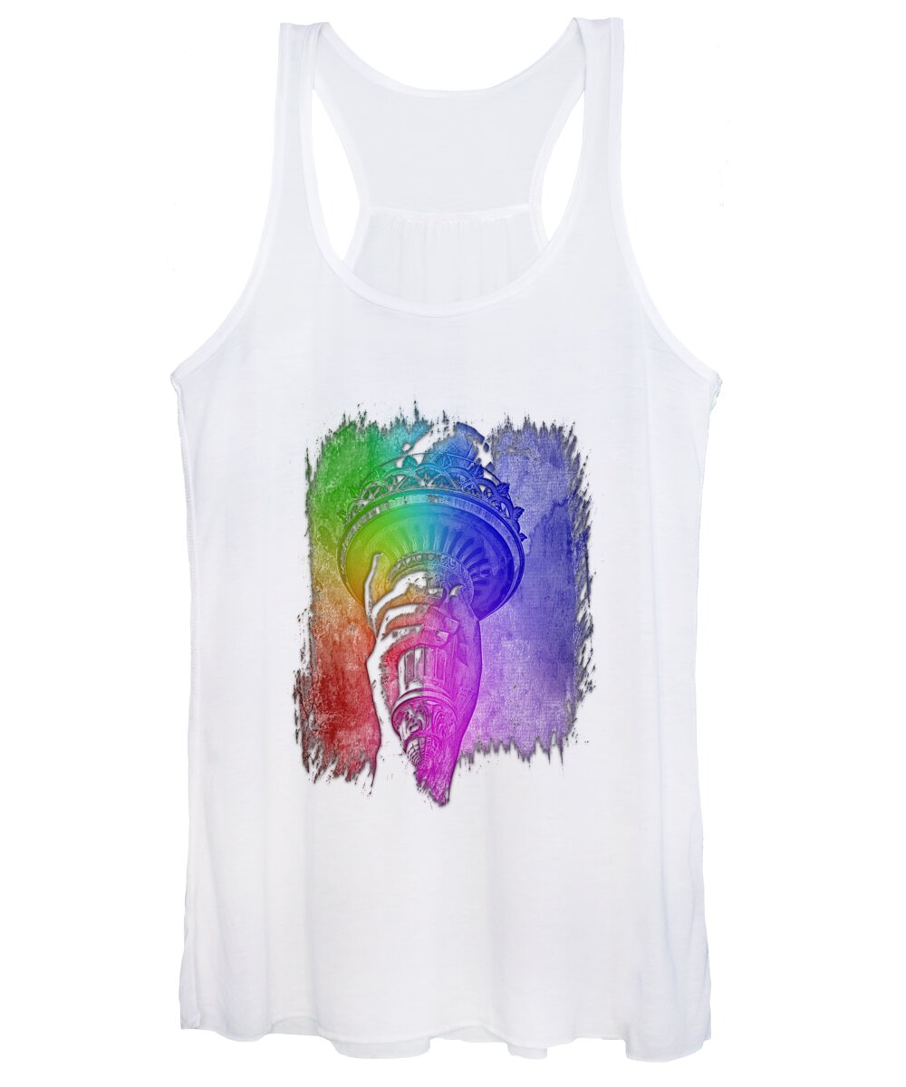 Cool Women's Tank Top featuring the photograph Light The Path Cool Rainbow 3 Dimensional by DiDesigns Graphics