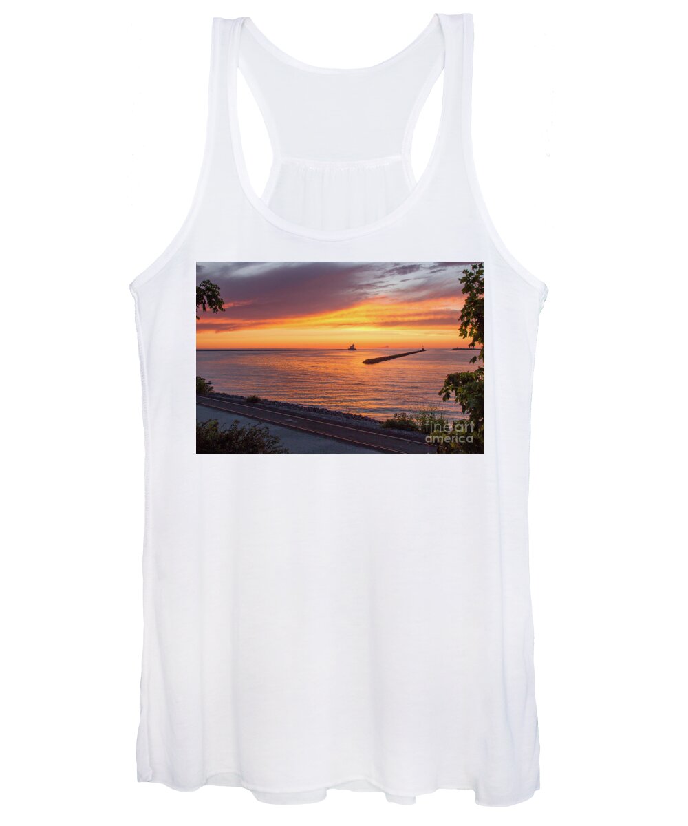 Lighthouse Women's Tank Top featuring the photograph Lighthouse Sunset by Rod Best