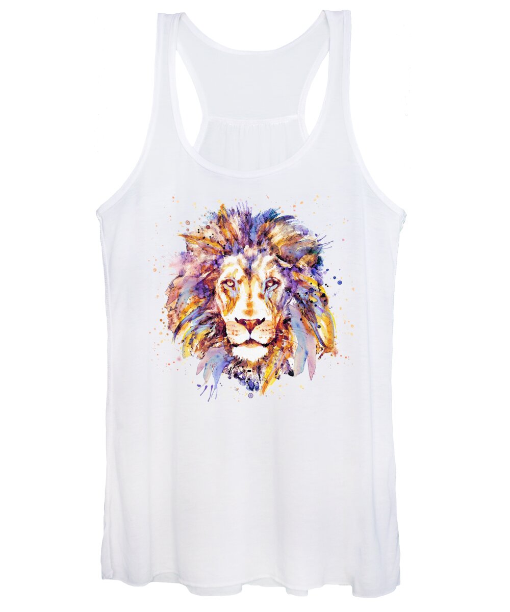 Lion Women's Tank Top featuring the painting Lion Head by Marian Voicu