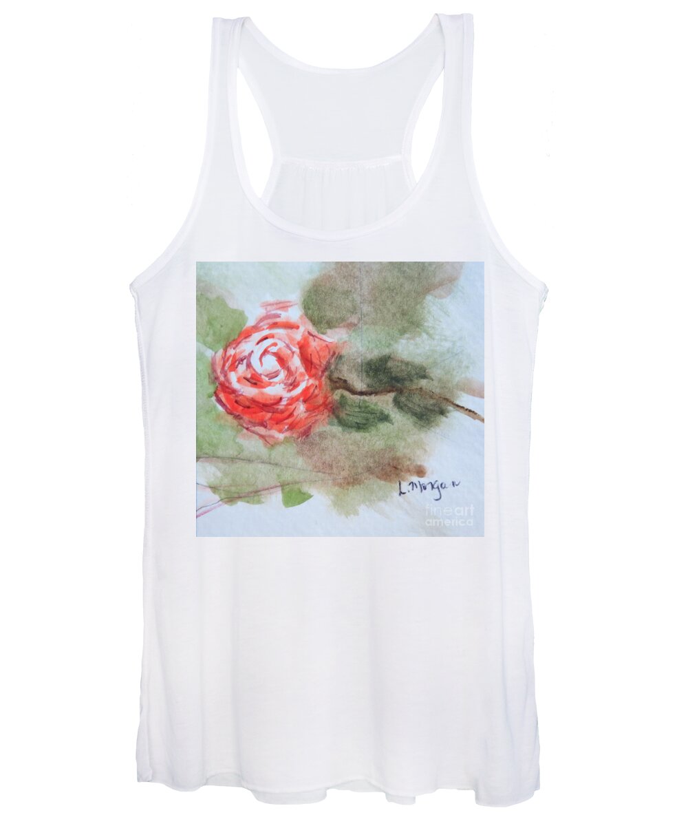 Rose Women's Tank Top featuring the painting Little Rose by Laurie Morgan