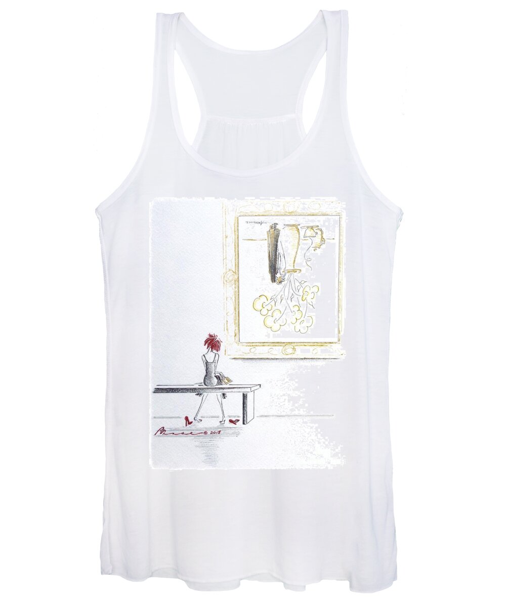 Perspective Women's Tank Top featuring the painting Losing Perspective by Barbara Chase