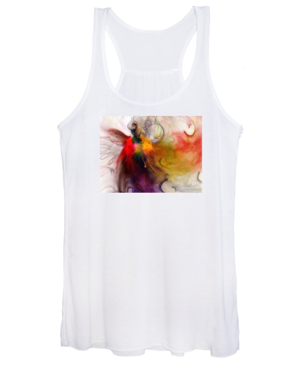 Abstract Women's Tank Top featuring the digital art Love of Liberty by Karin Kuhlmann