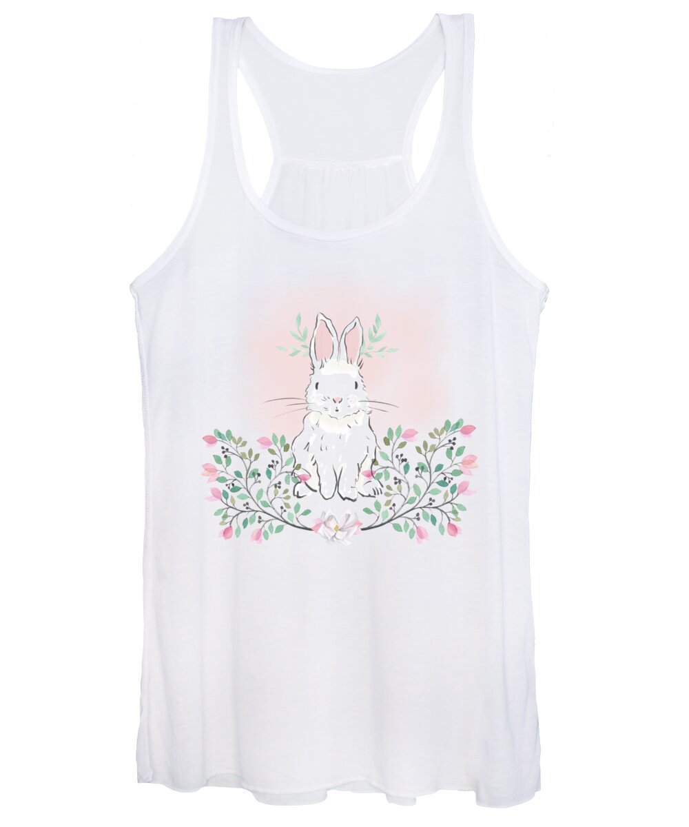 Bunny Women's Tank Top featuring the painting Magnolia Bunny by Little Bunny Sunshine