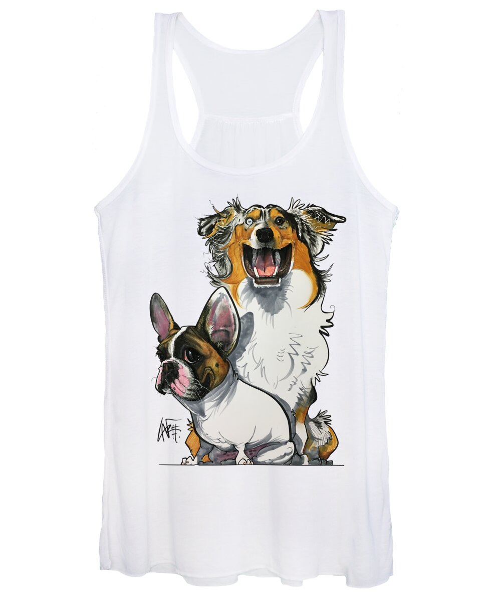 Mahoney Women's Tank Top featuring the drawing Mahoney 3968 by Canine Caricatures By John LaFree
