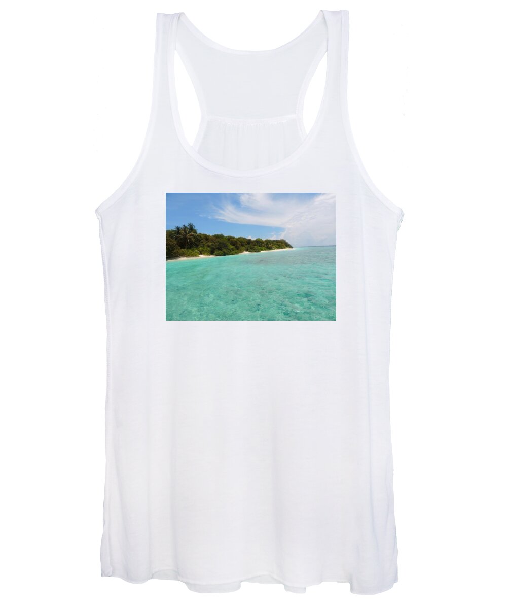 Maldives Women's Tank Top featuring the photograph Maldives Island by Tiffany Marchbanks