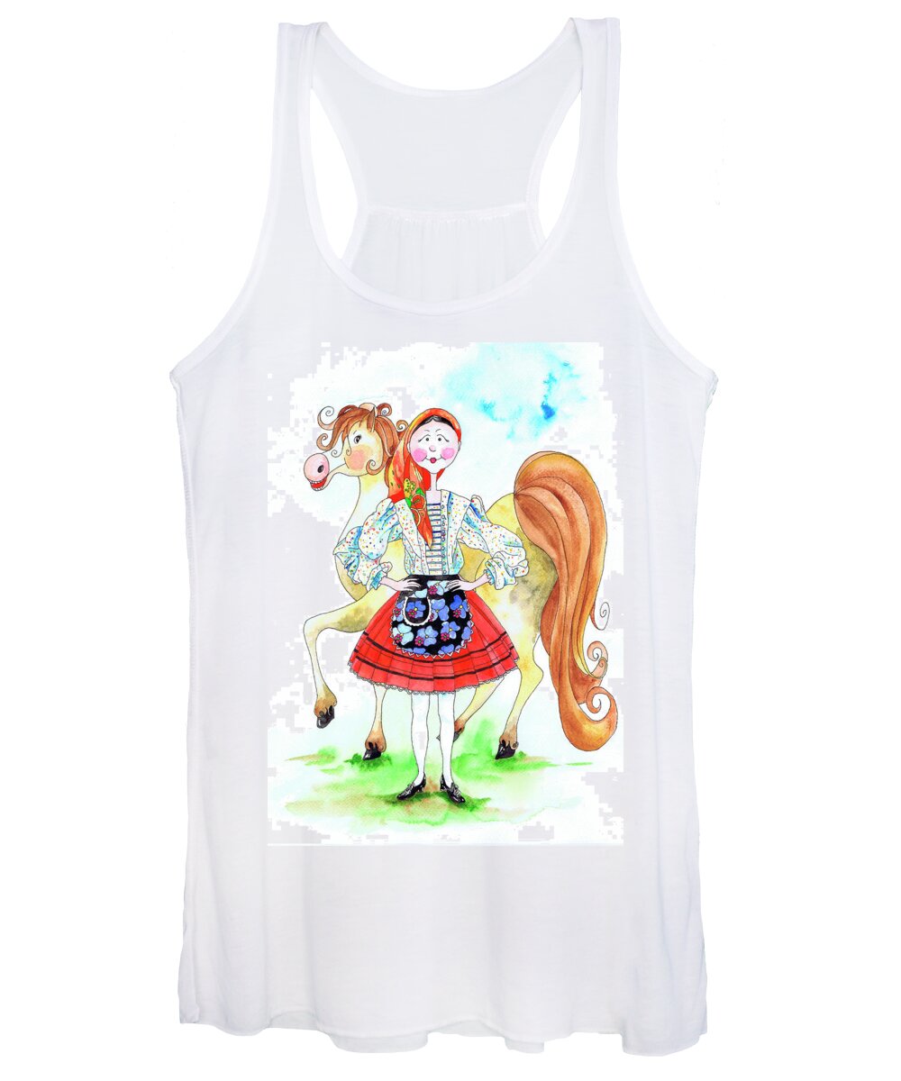 Portugal Women's Tank Top featuring the painting Maria do Ribatejo by Isabel Salvador
