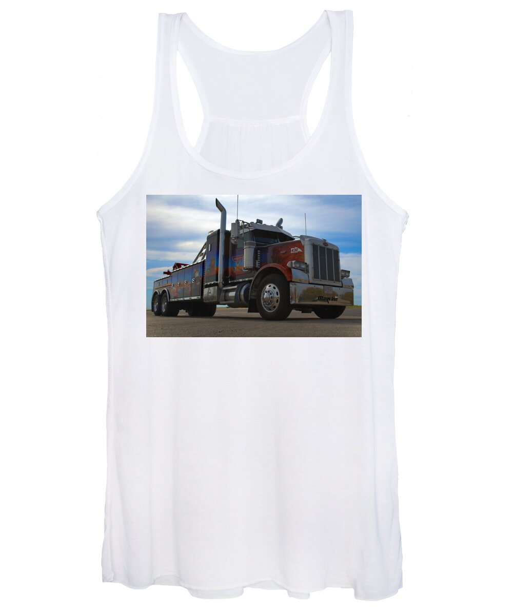 Marvin's Women's Tank Top featuring the photograph Marvins Big Rig Cars Movie Tribute Tow Truck by Tim McCullough