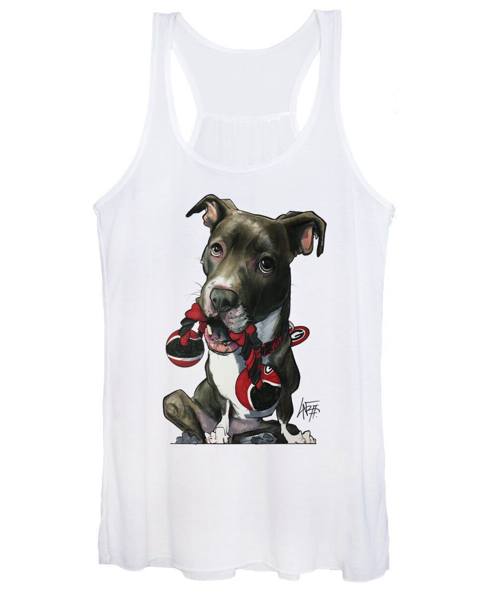 Pet Portrait Women's Tank Top featuring the drawing Mauras 3412 by Canine Caricatures By John LaFree