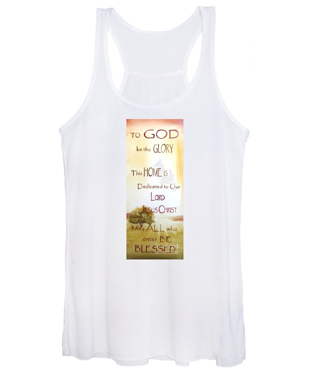Christian Art Women's Tank Top featuring the painting May All Be Blessed by Maria Hunt