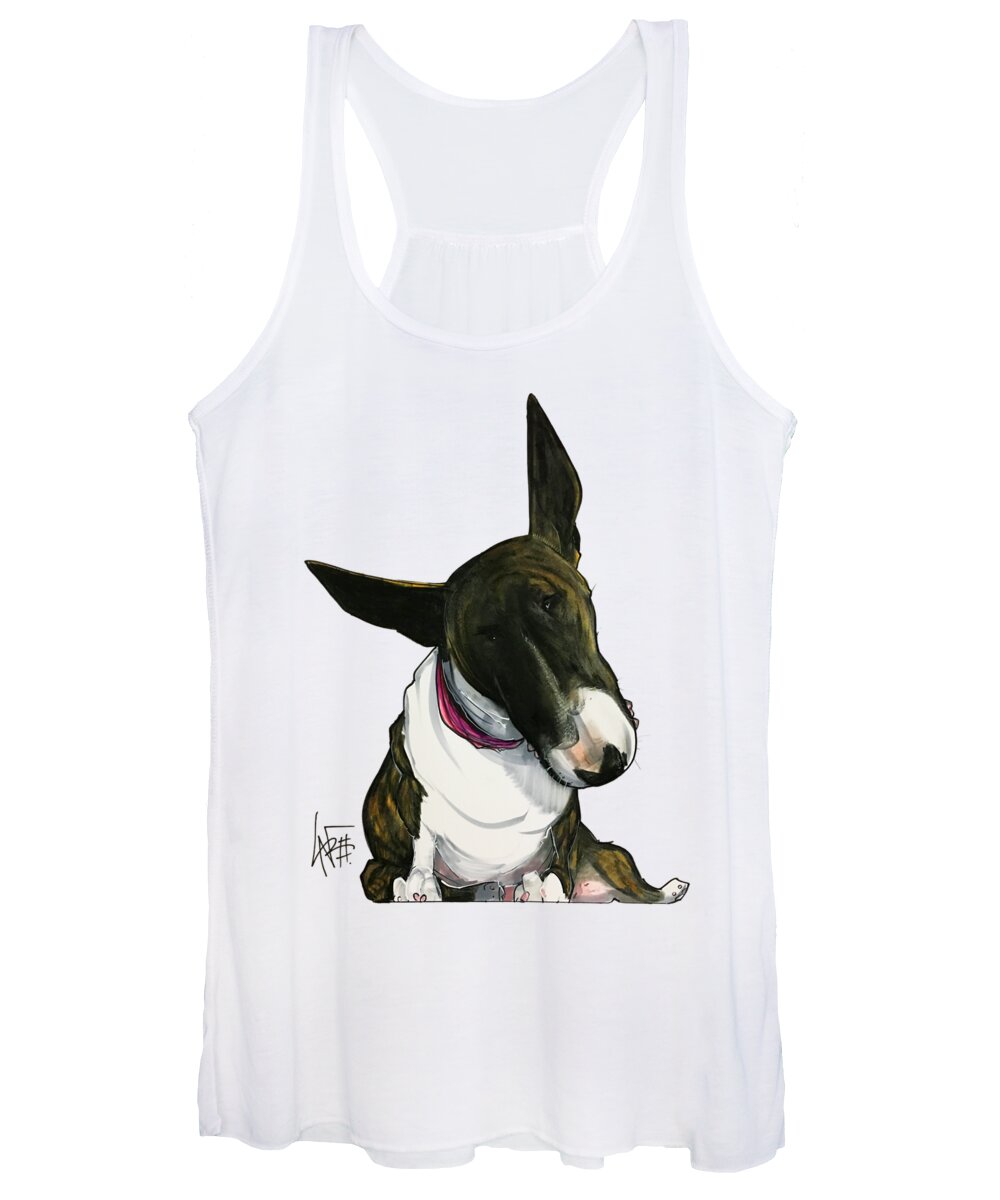 Pet Portrait Women's Tank Top featuring the drawing Maya Minuto 3190 by Canine Caricatures By John LaFree