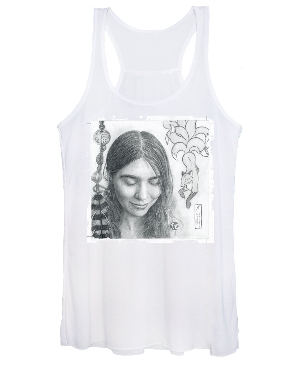 Portrait Women's Tank Top featuring the drawing Memory of Me by Brandy Woods