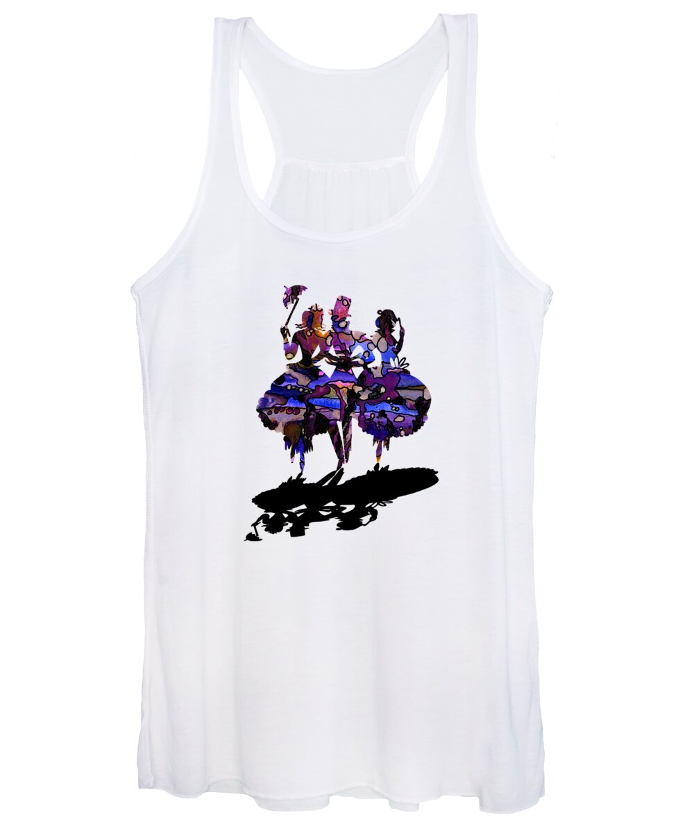 Menage A Trois Women's Tank Top featuring the digital art Menage a Trois on Transparent Background by Barbara St Jean