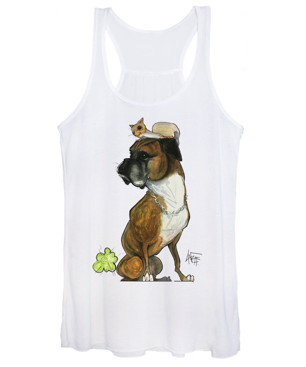 Pet Portrait Women's Tank Top featuring the drawing Menendez 3232 by Canine Caricatures By John LaFree