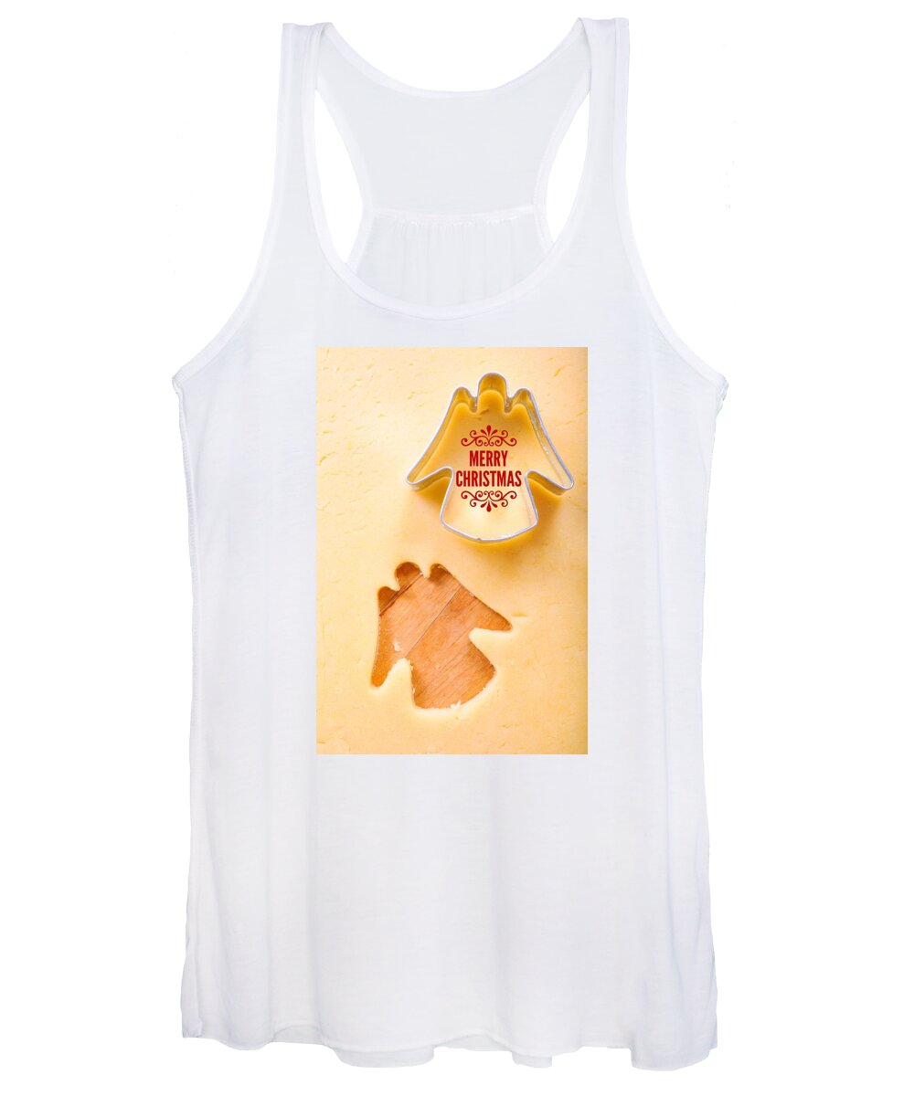 Merry Christmas Women's Tank Top featuring the photograph Merry Christmas Angel cookie cutter by Matthias Hauser