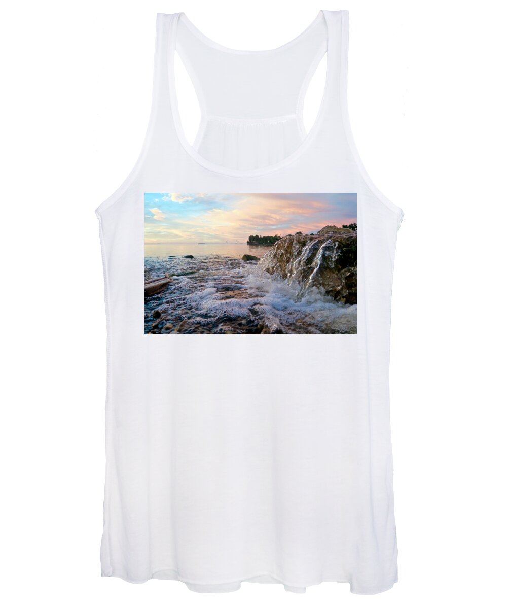 Lake Champlain Women's Tank Top featuring the photograph Mini-Falls by Mike Reilly