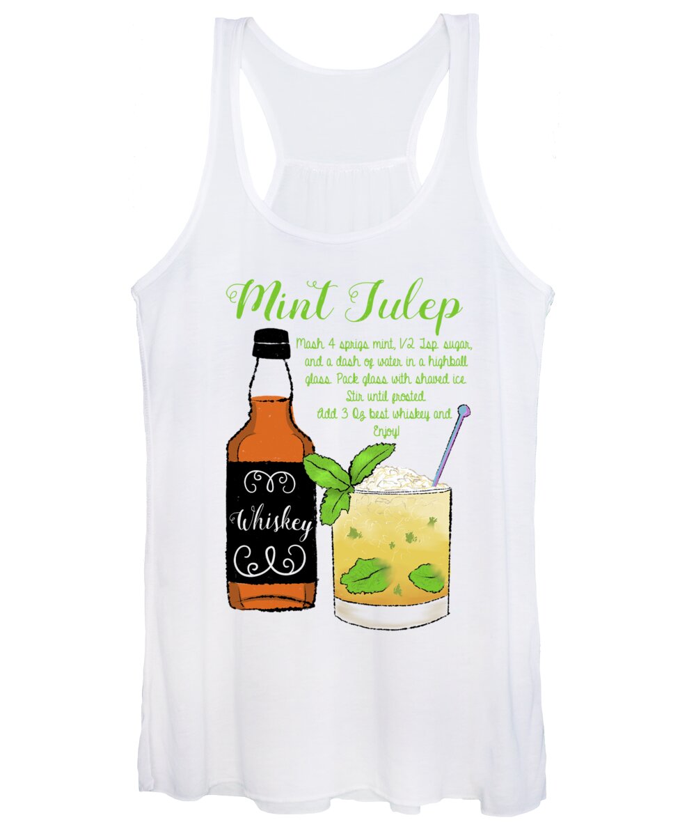 Mint Women's Tank Top featuring the painting Mint Julep Recipe by Little Bunny Sunshine