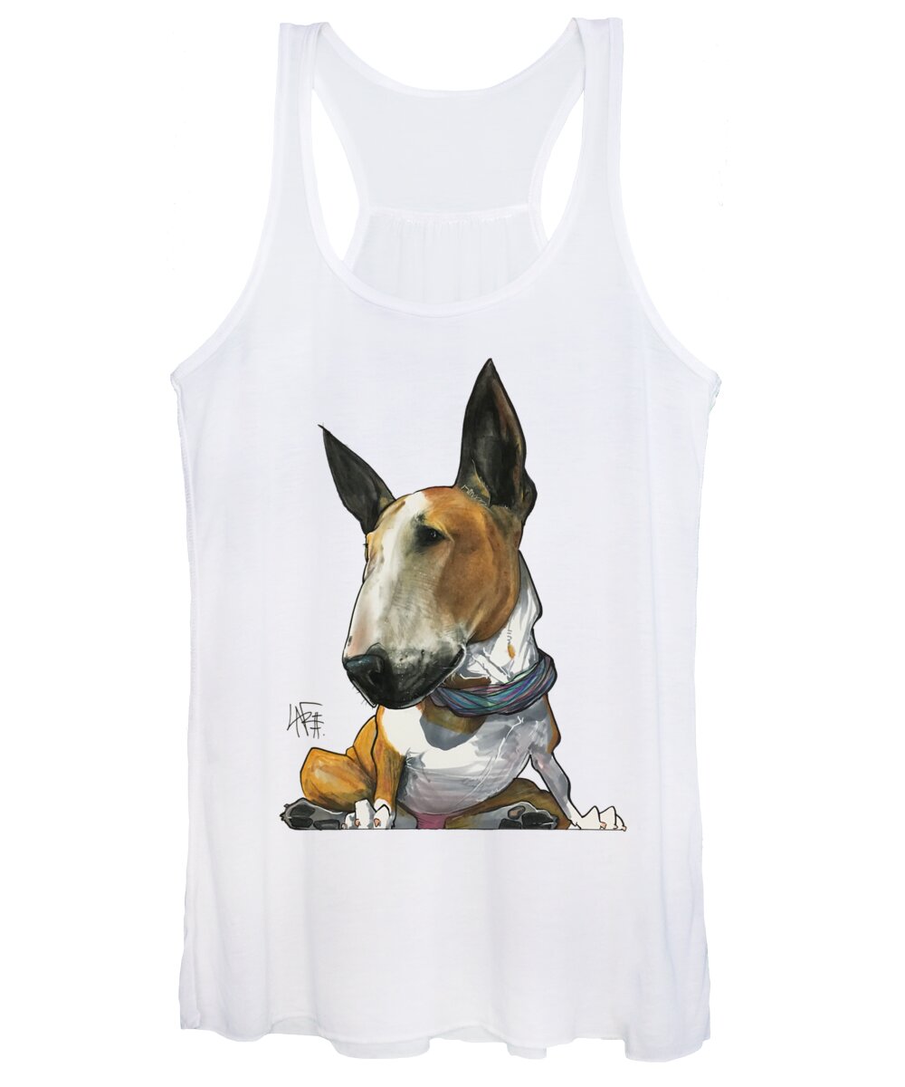 Pet Portrait Women's Tank Top featuring the drawing Missy Minuto 3190 by Canine Caricatures By John LaFree