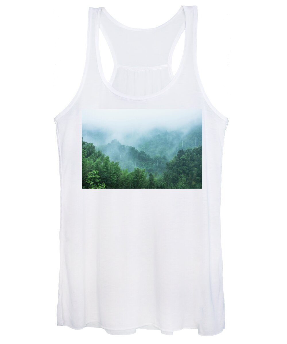 Scenery Women's Tank Top featuring the photograph Mountains scenery in the mist by Carl Ning