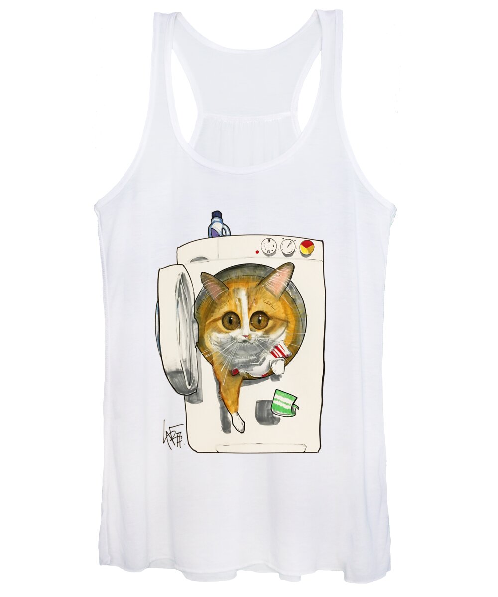 Pet Portrait Women's Tank Top featuring the drawing Murchie 3250 by Canine Caricatures By John LaFree