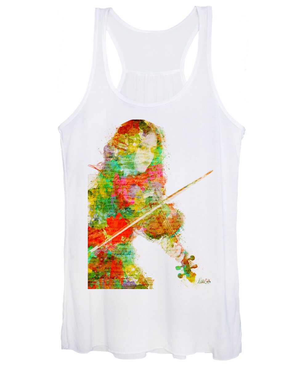 Violin Women's Tank Top featuring the digital art Music In My Soul by Nikki Smith