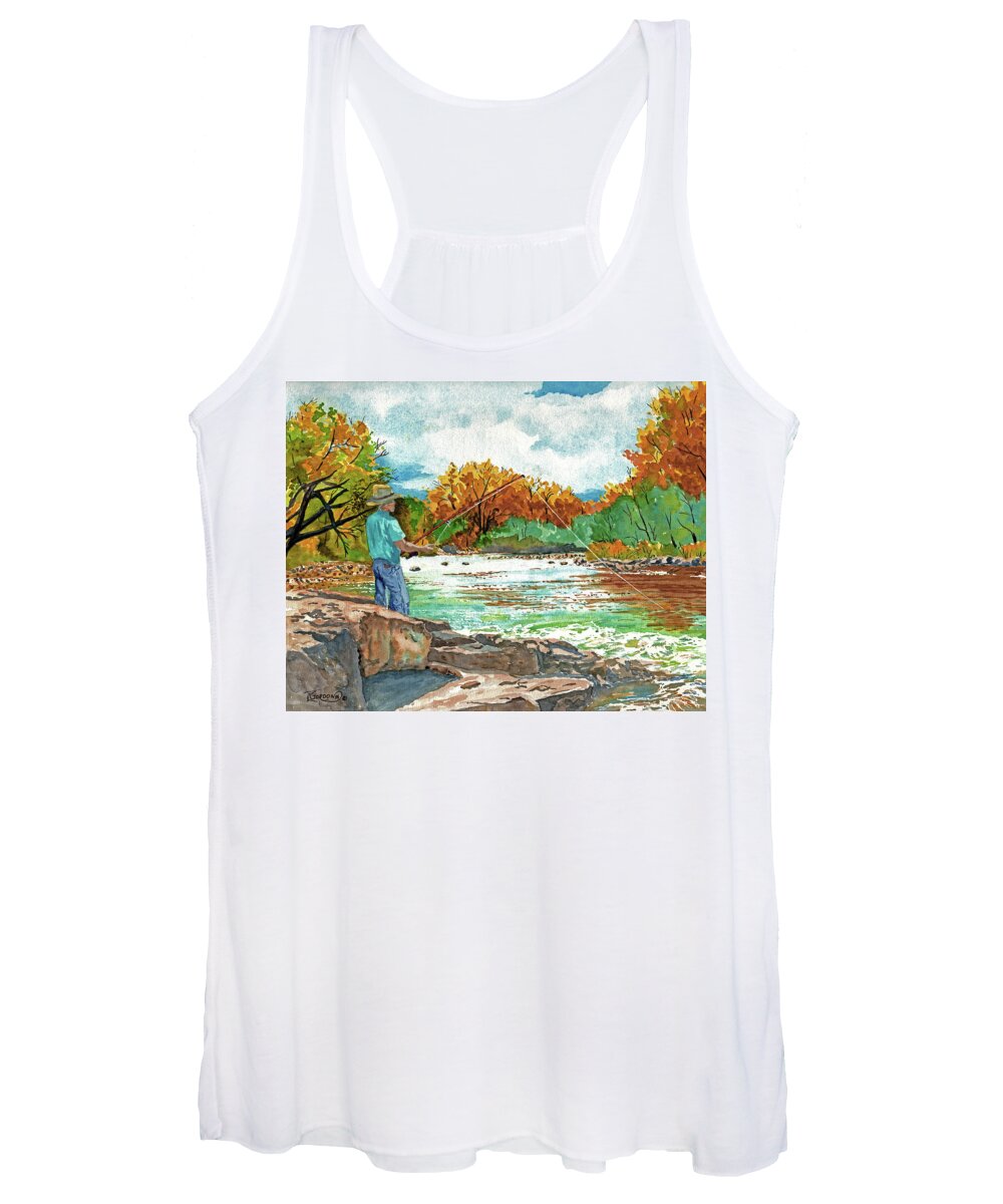 Morning Women's Tank Top featuring the painting My time by Timithy L Gordon