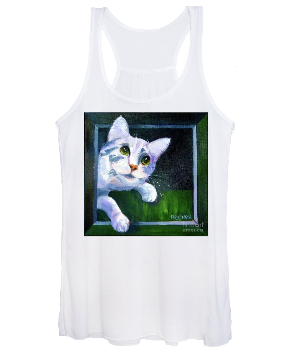 Feline Women's Tank Top featuring the painting Till There Was You by Susan A Becker