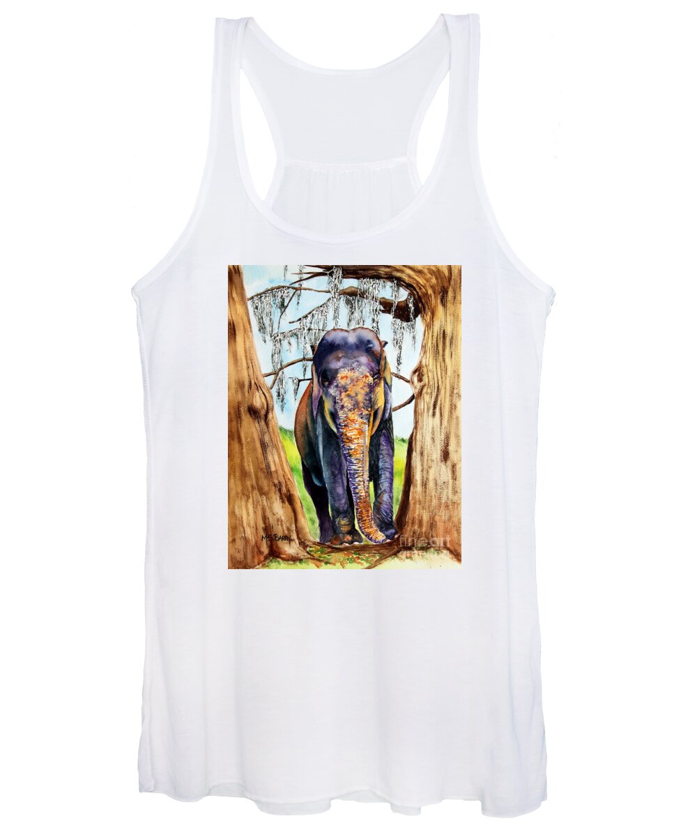 Elephant Women's Tank Top featuring the painting Mysore by Maria Barry
