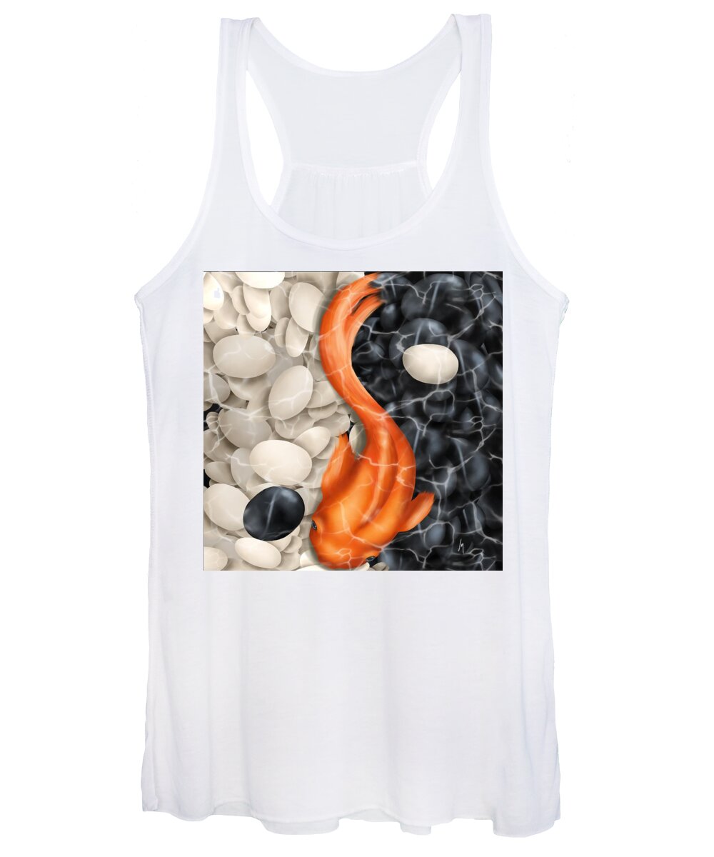 Natural Women's Tank Top featuring the painting Natural equilibrium Yin Yang by Veronica Minozzi