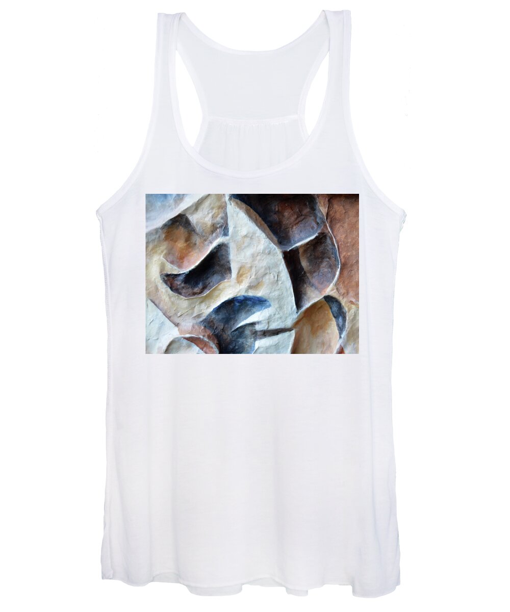 Abstract Women's Tank Top featuring the mixed media Natural Texture 3 by Pic Michel