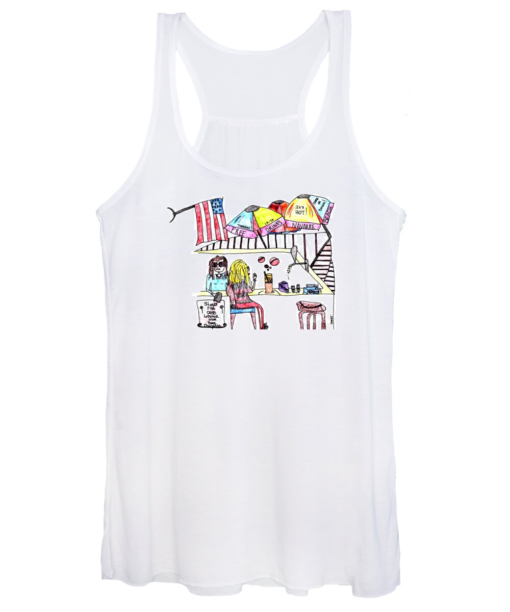 Navarre Women's Tank Top featuring the painting Navarre Lounge by James and Donna Daugherty