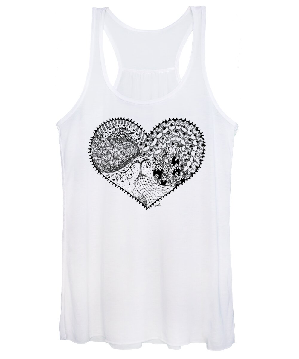 Drawing Women's Tank Top featuring the drawing New Beginning by Ana V Ramirez