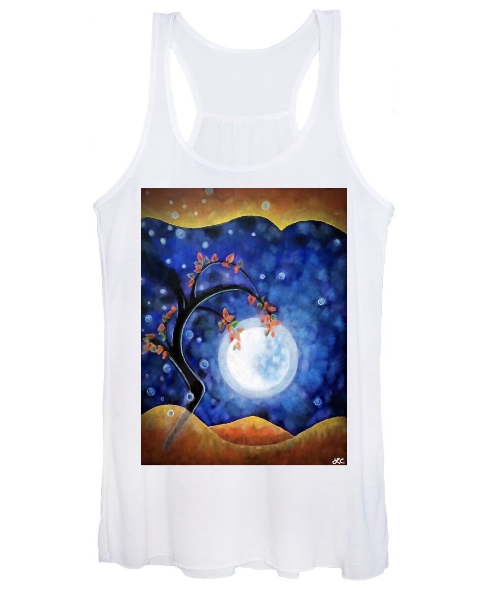 Moon Women's Tank Top featuring the pastel New Moon by Laurie's Intuitive