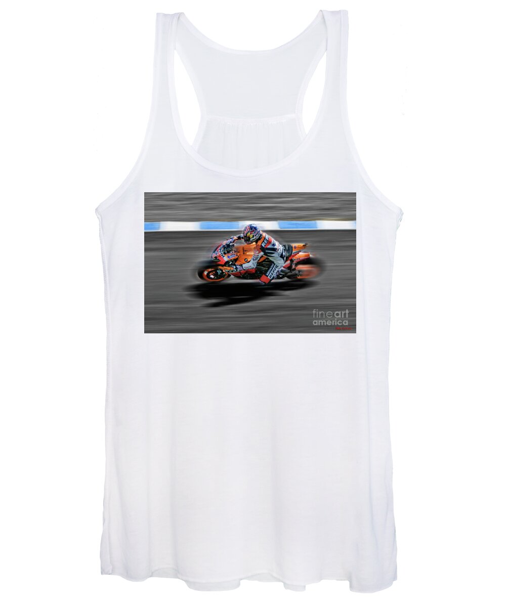 Nicky Hayden Women's Tank Top featuring the photograph Nicky Hayden 2007 Number One Honda by Blake Richards