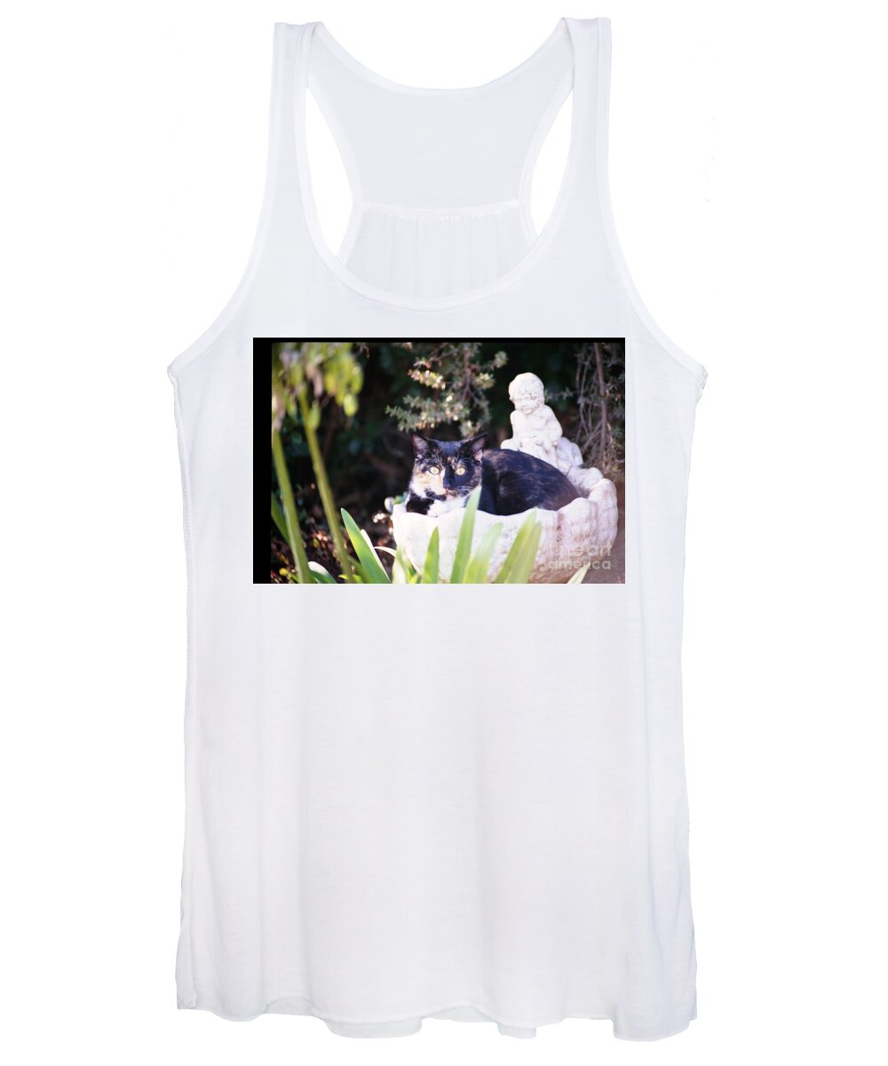 Cat Women's Tank Top featuring the photograph Not Just for the Birds by Cynthia Marcopulos