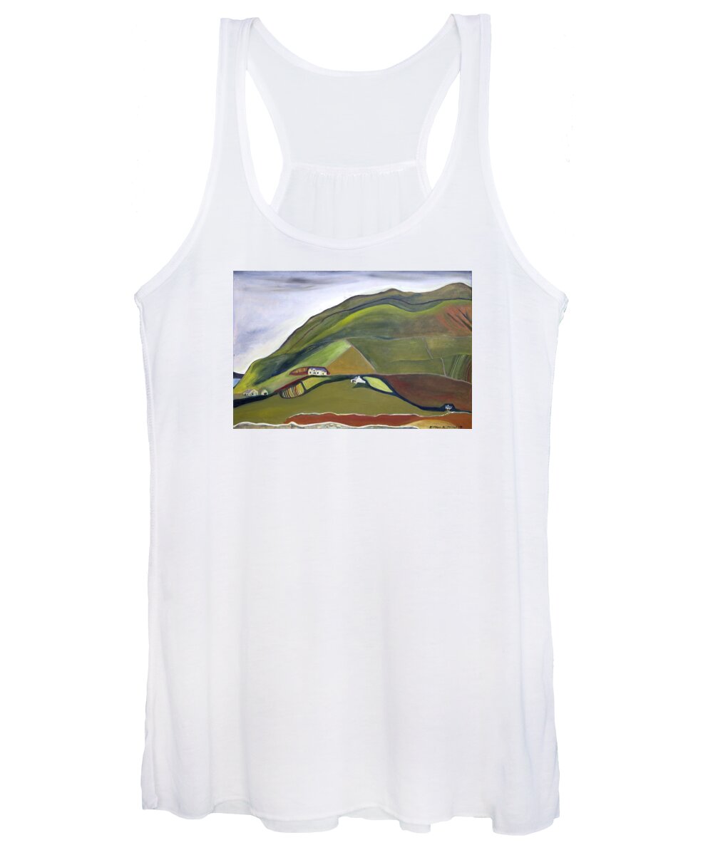  Women's Tank Top featuring the painting O Mountains That You Skip by Kathleen Barnes