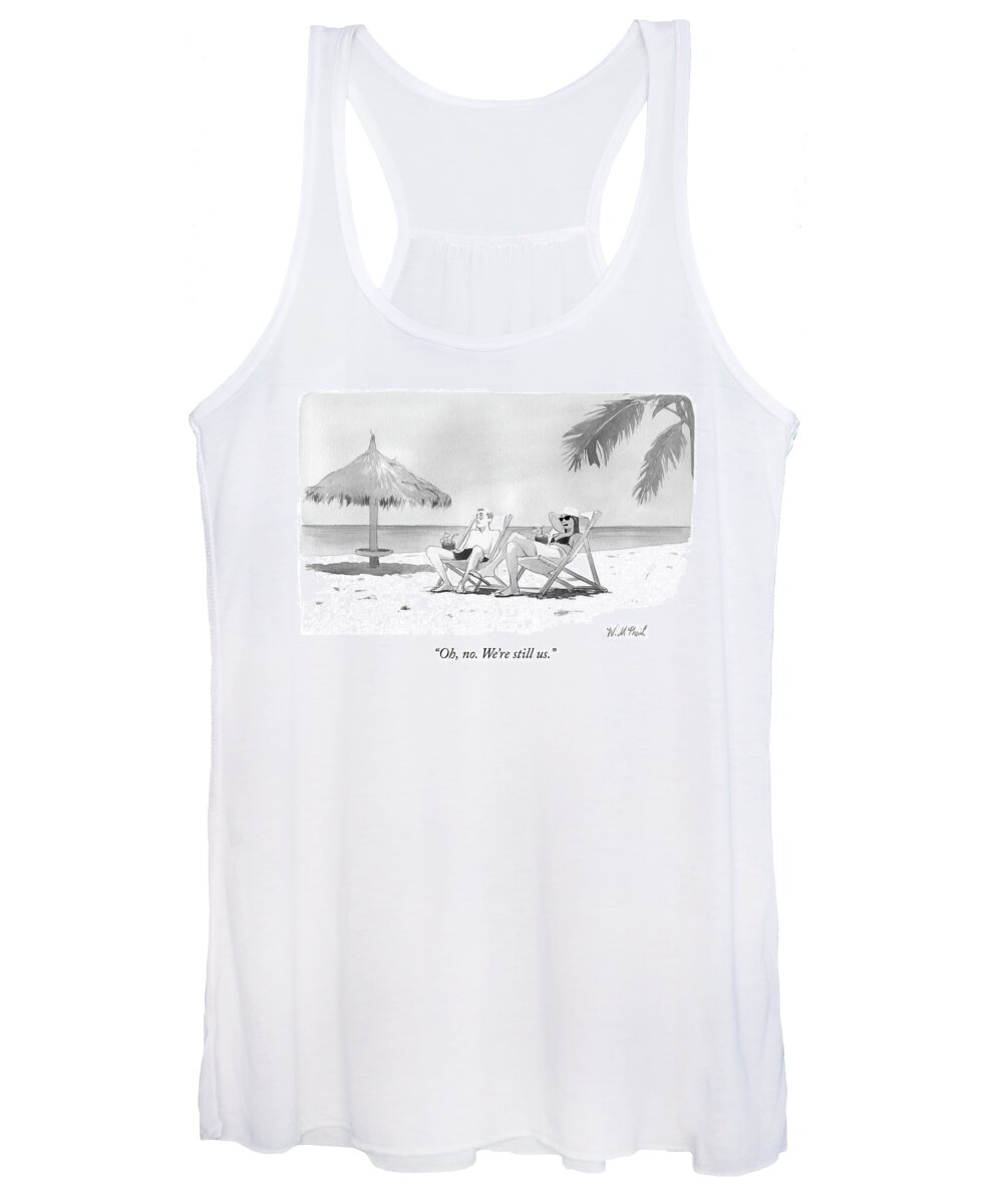 oh Women's Tank Top featuring the drawing Oh no by Will McPhail