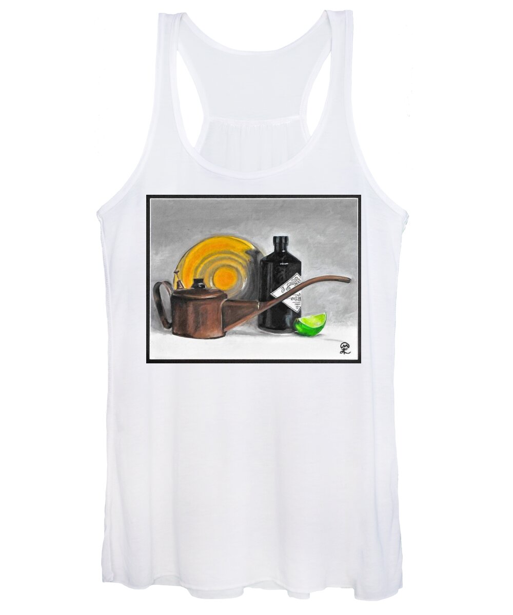  Women's Tank Top featuring the painting Oil can and Gin by Therese Legere
