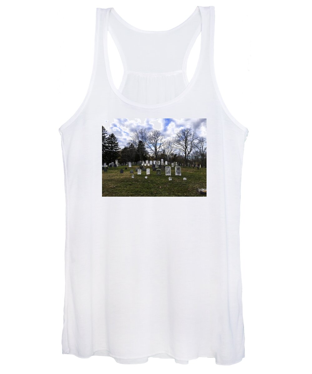 Cape Cod Women's Tank Top featuring the photograph Old Town Cemetery Sandwich, Massachusetts by Frank Winters