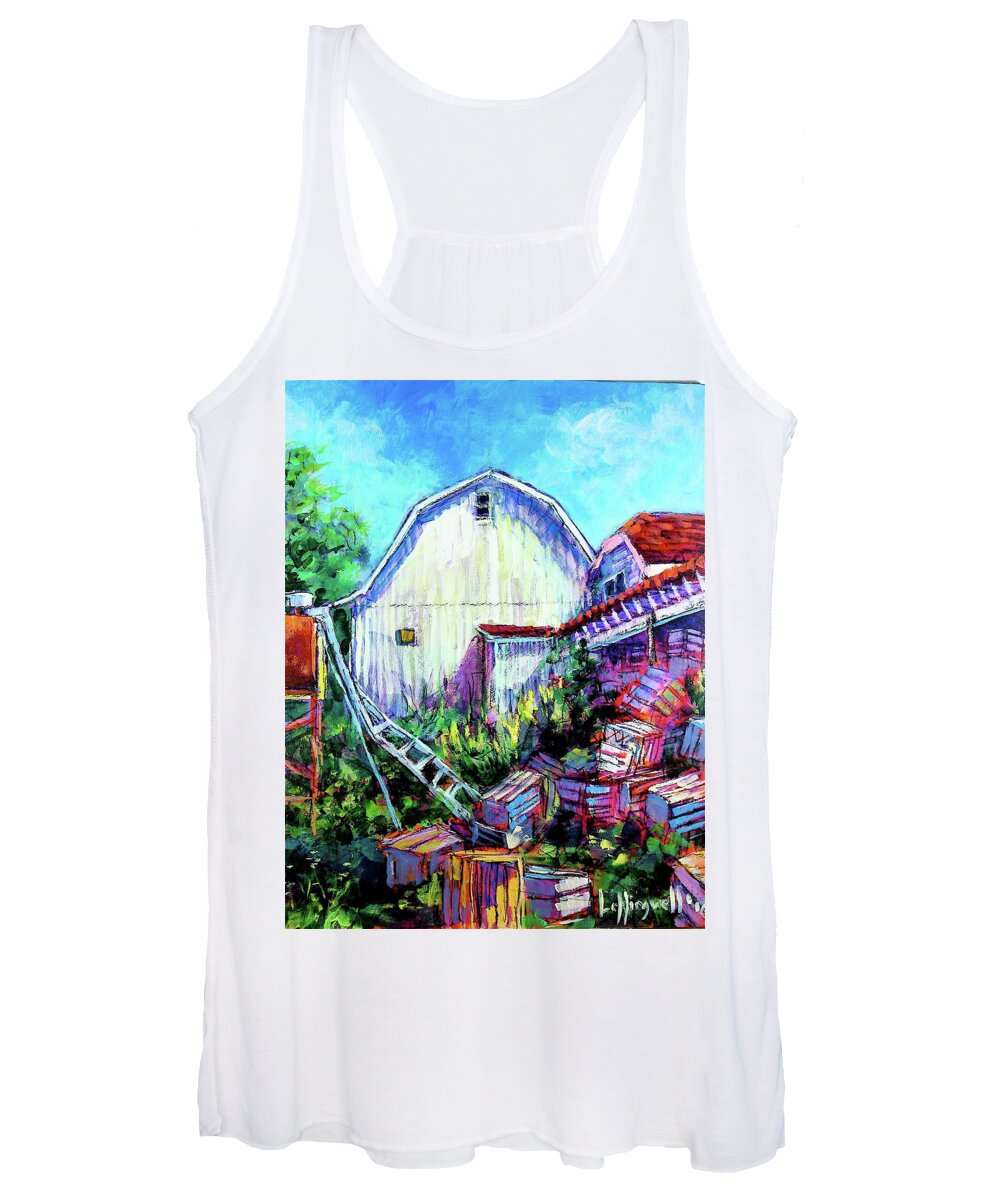 Painting Women's Tank Top featuring the painting Old Crates by Les Leffingwell