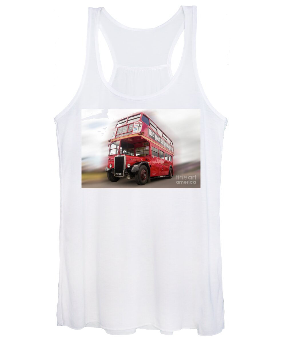 Bus Women's Tank Top featuring the photograph Old Red London Bus by Tom Conway