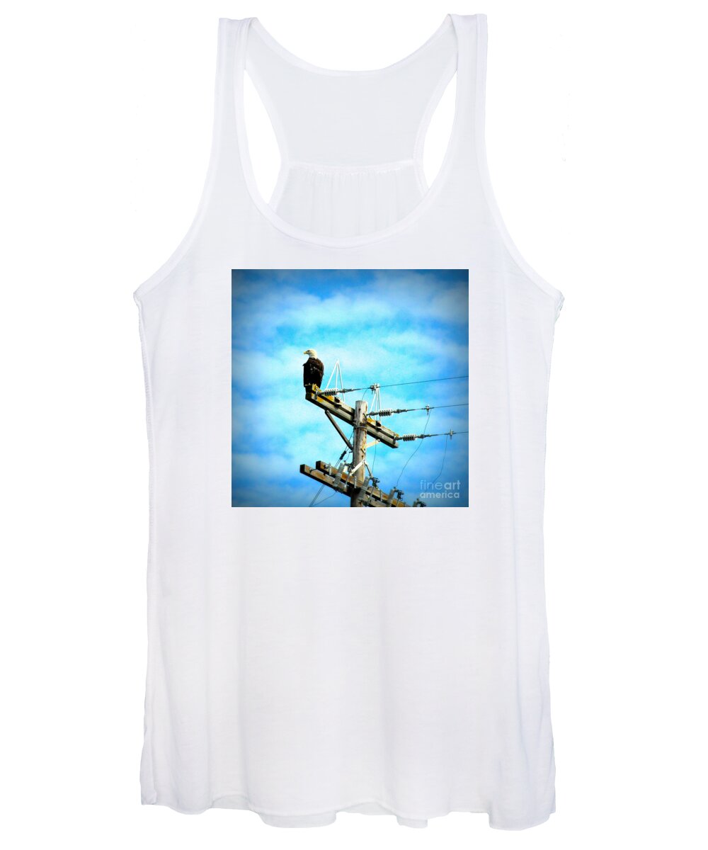 Eagle Women's Tank Top featuring the photograph On The Job by Tatyana Searcy