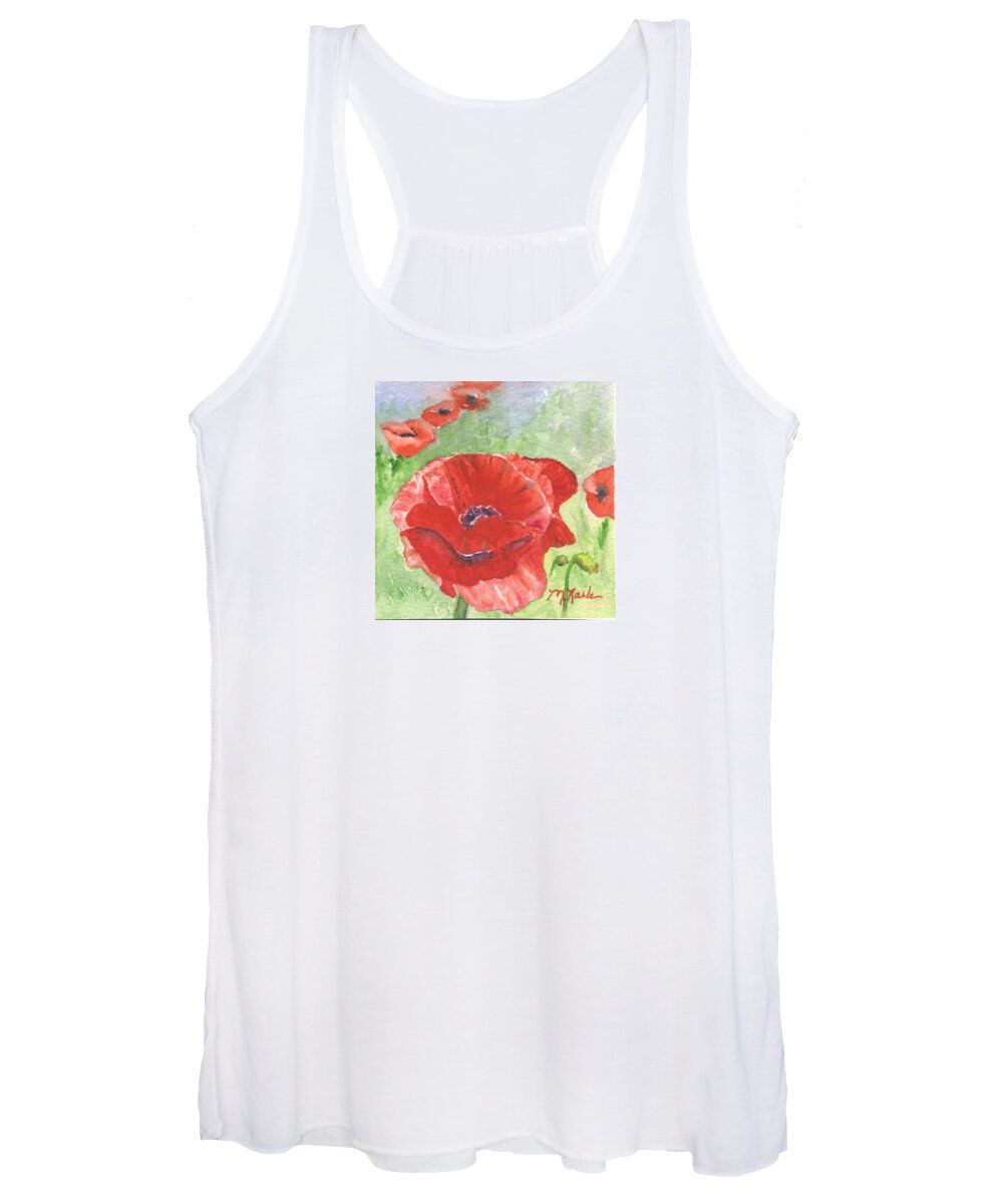 Flower Women's Tank Top featuring the painting Oriental Poppy by Marsha Karle
