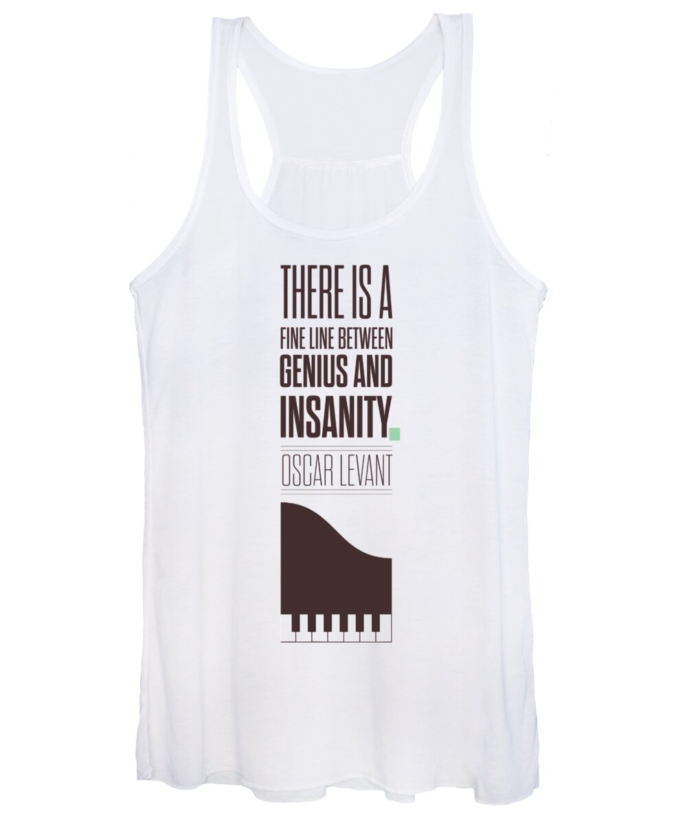 Oscar Levant Women's Tank Top featuring the digital art Oscar Levant inspirational Typography quotes poster by Lab No 4 - The Quotography Department