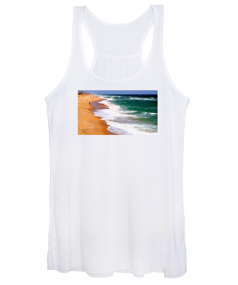 Outer Banks Women's Tank Top featuring the photograph Outer Banks Beach North Carolina by Katy Hawk