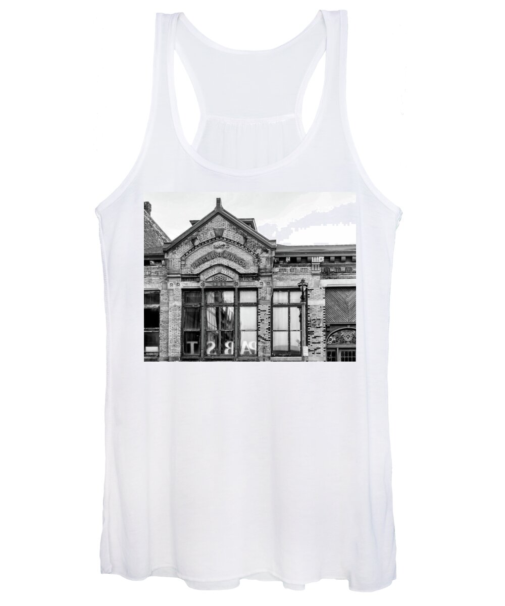 Pabst Brewery Complex Women's Tank Top featuring the photograph Pabst Brewery Black and White by Kristine Hinrichs